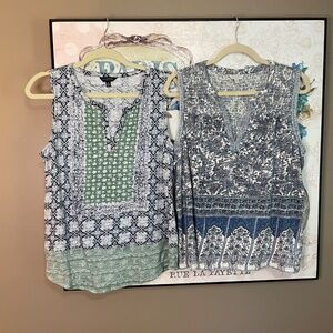 2 Lucky Brand cotton tops, sz Lg (sold together)